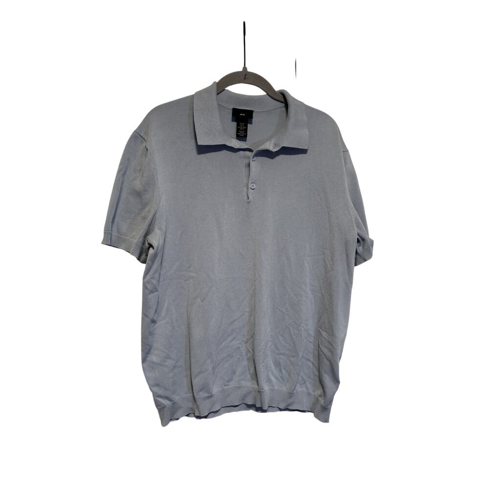 H&M Men's Blue Short Sleeve Polo Shirt Medium - Picture 2 of 8